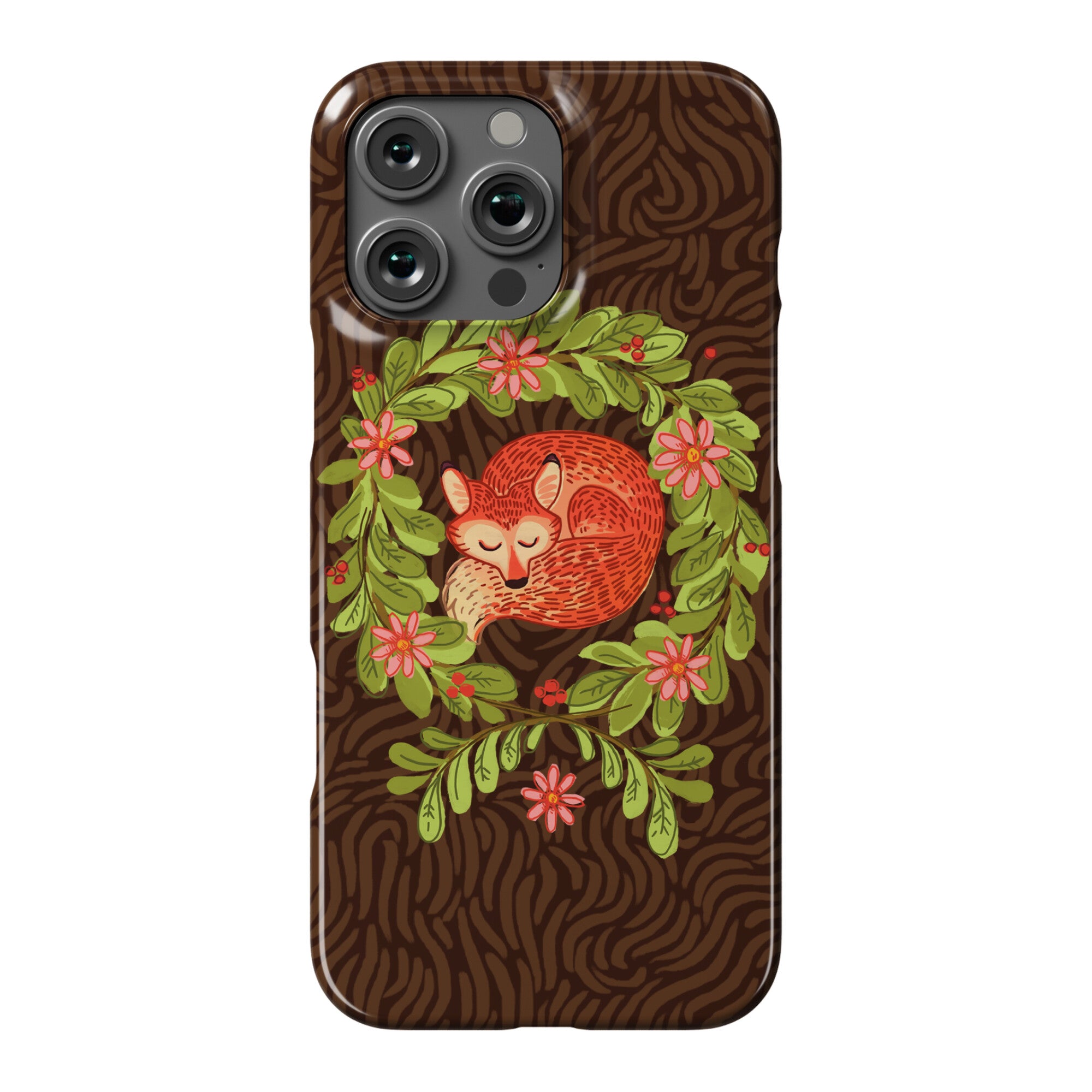 Sleeping Fox Wreath Phone Case